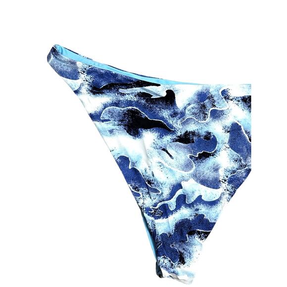 Royalty By Maluma Bikini Bottoms Cheeky Cut Camo Print High Quality Blue XL NWT - Picture 6 of 10